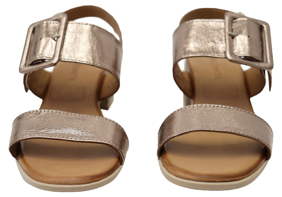 Orizonte Koda Womens Comfortable European Leather Low Heel Sandals