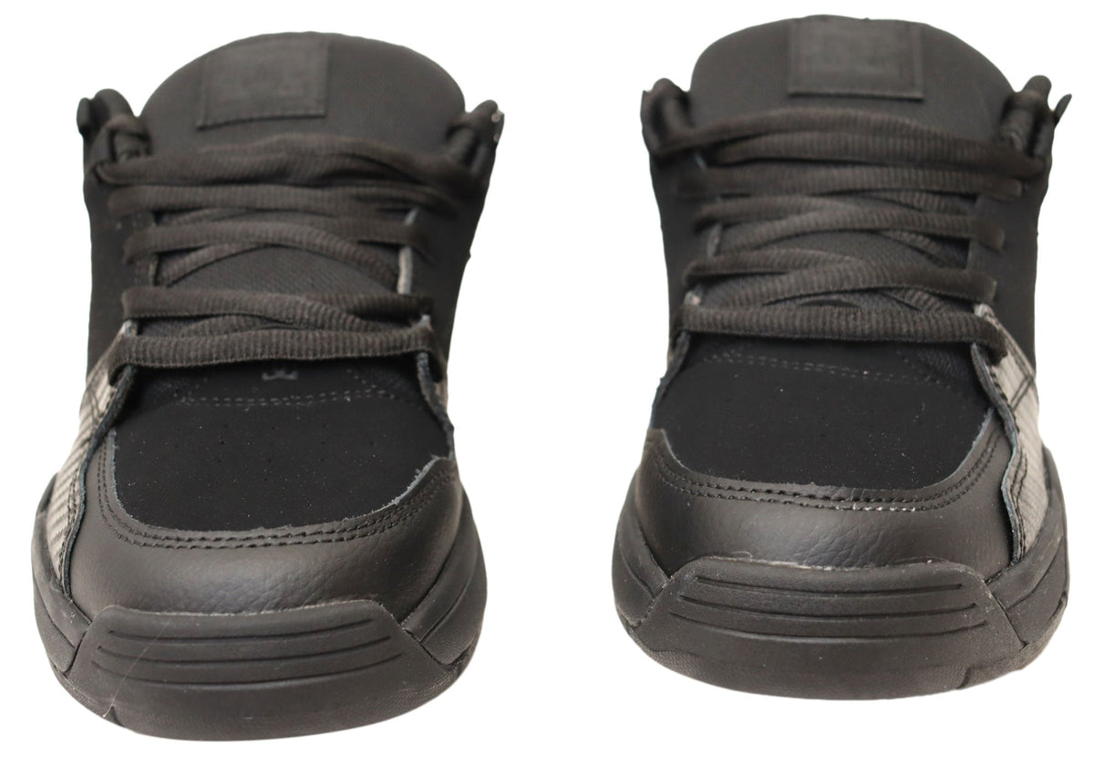 DC Shoes Mens Comfortable Leather Versatile Shoes Black Black