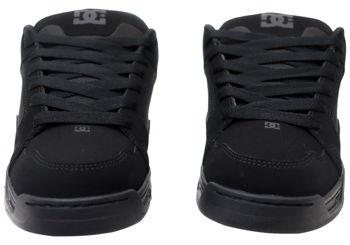 DC Shoes Mens DC Coiler Comfortable Leather Shoes Black Black