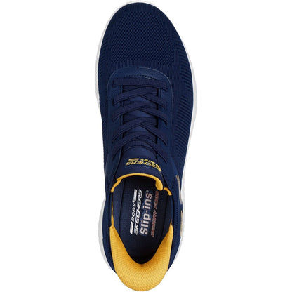 Men's Wide Fit Skechers 118312 Slip-ins Bobs Sport Squad Chaos Solid Step Trainers