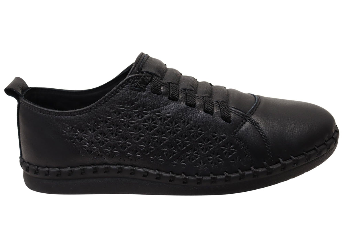 Orizonte Stride Womens European Leather Comfortable Slip On Shoes