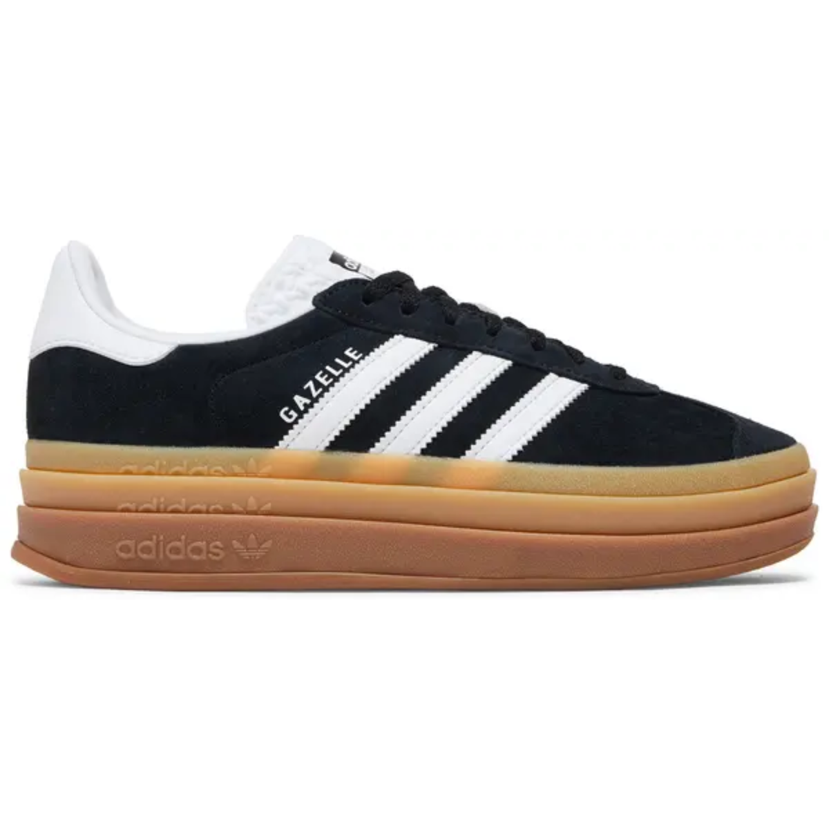 Adidas Originals Women's Black/Gum Gazelle Bold Sneakers, IE0876 (No Box)