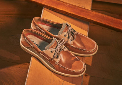 Sperry Mens Billfish Comfortable Wide Width Leather Boat Shoes