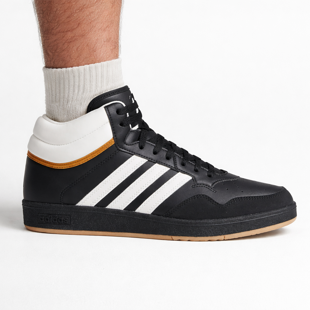 Adidas Men's Black Hoops 4.0 High Top Sneakers, JQ5357 (No Box)