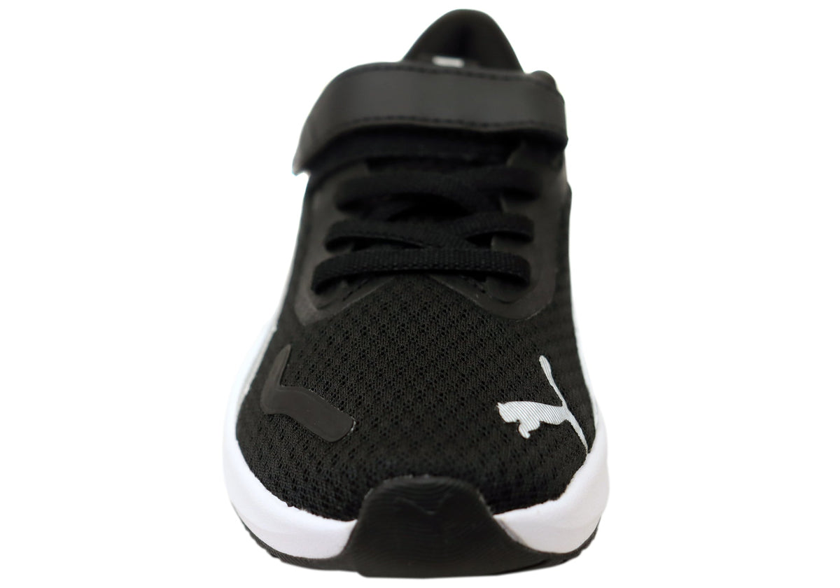 Puma Lite AC PS Kids Comfortable Athletic Shoes Black White