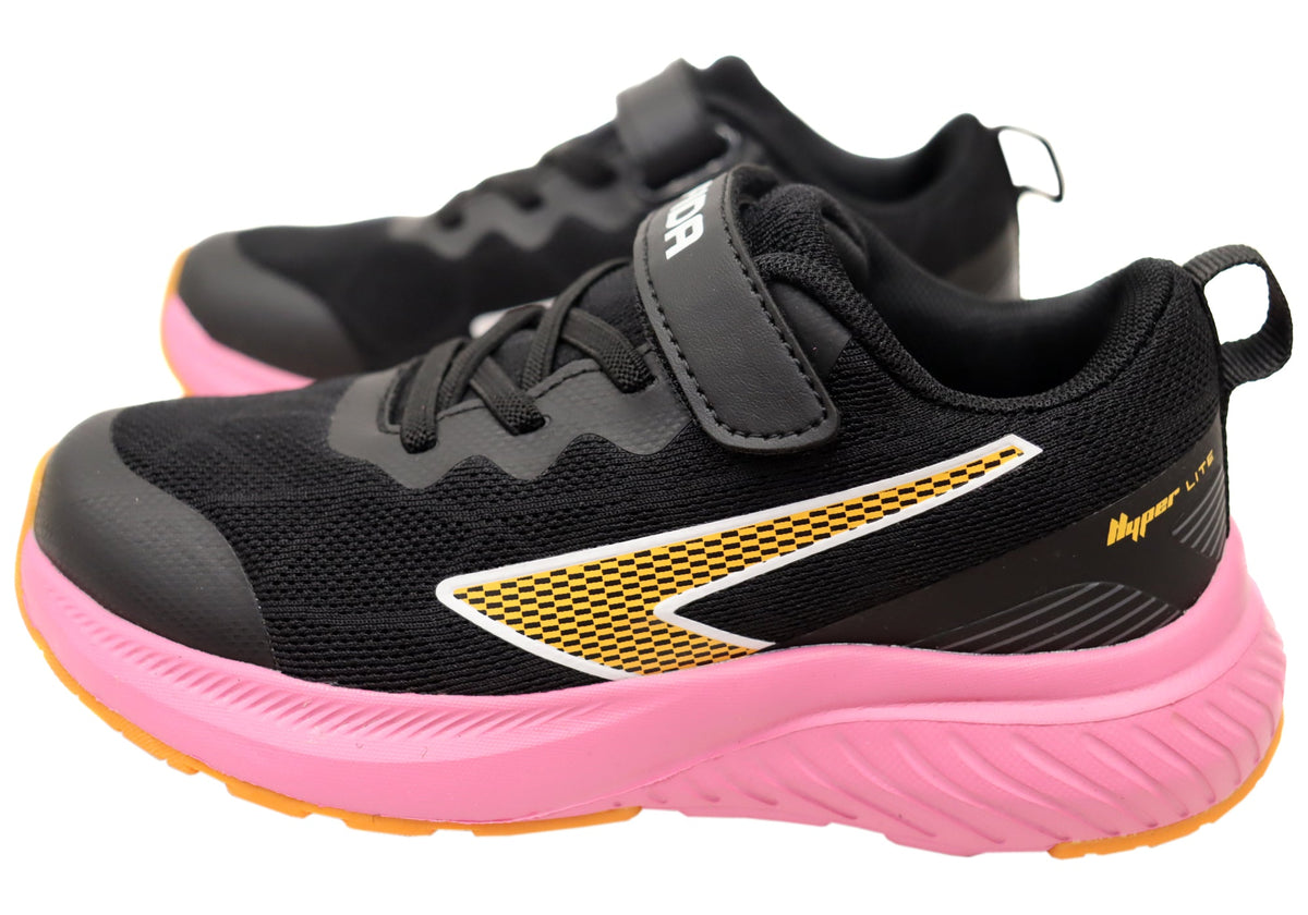 Sfida Switch Kids Girls Adjustable Strap Athletic Shoes Black Pink