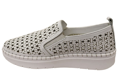 Orizonte Huntlee Womens European Leather Comfortable Slip On Shoes
