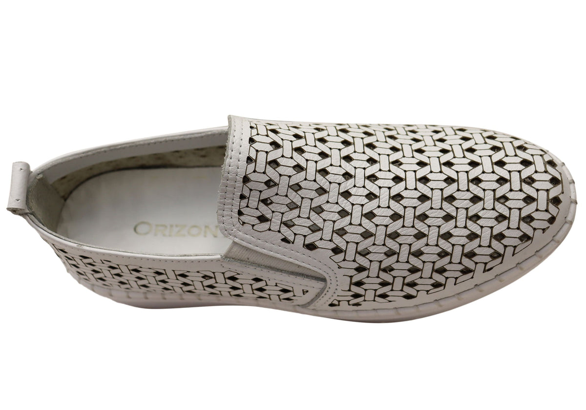 Orizonte Huntlee Womens European Leather Comfortable Slip On Shoes