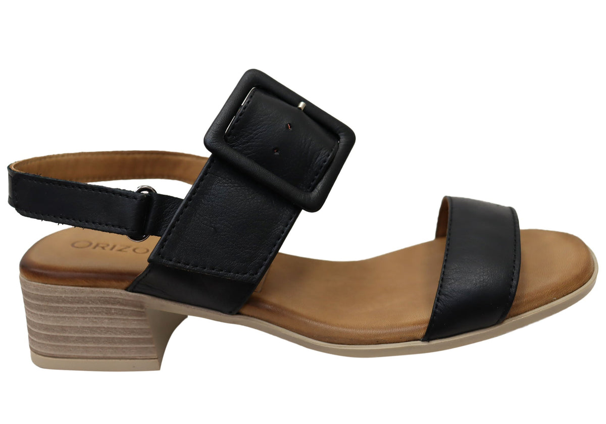Orizonte Koda Womens Comfortable European Leather Low Heel Sandals