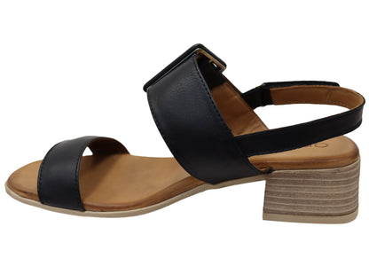 Orizonte Koda Womens Comfortable European Leather Low Heel Sandals