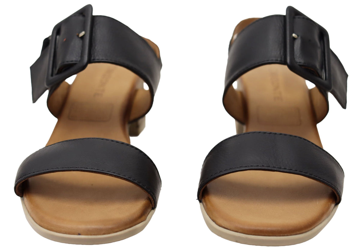 Orizonte Koda Womens Comfortable European Leather Low Heel Sandals