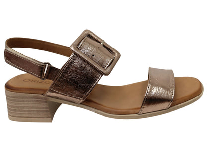 Orizonte Koda Womens Comfortable European Leather Low Heel Sandals