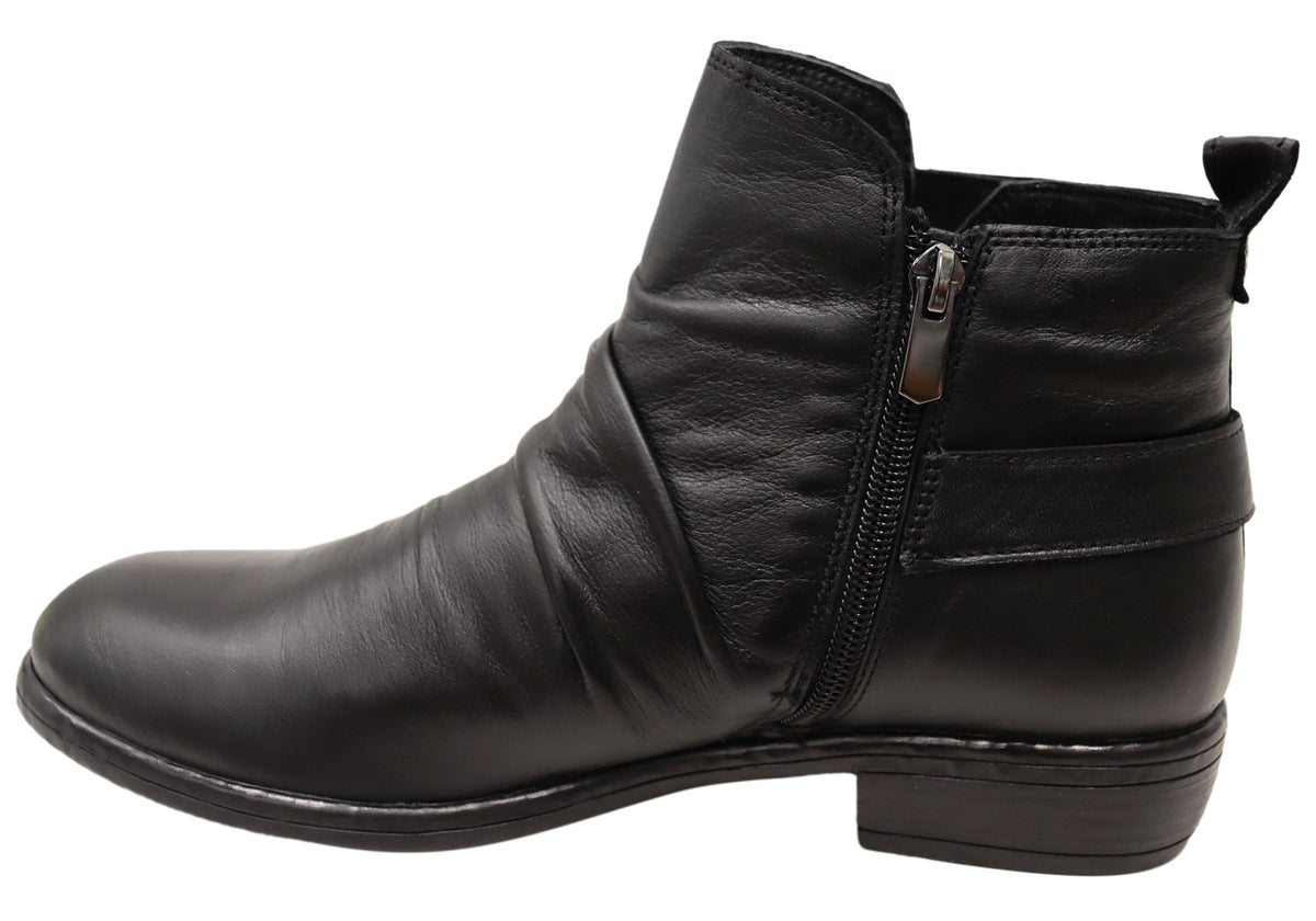 Cabello Comfort Enrich Womens Leather European Low Heel Ankle Boots