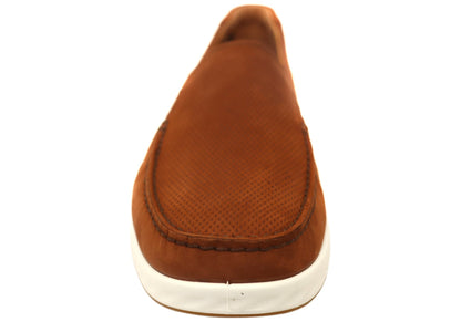 ECCO S Lite Moc Mens Nubuck Leather Moccasin Loafers