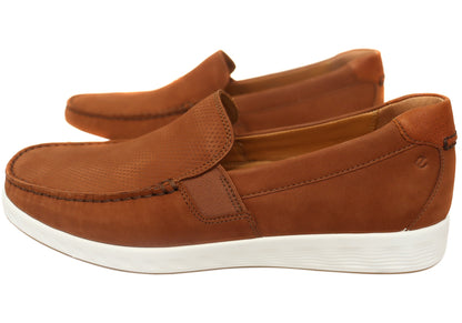 ECCO S Lite Moc Mens Nubuck Leather Moccasin Loafers