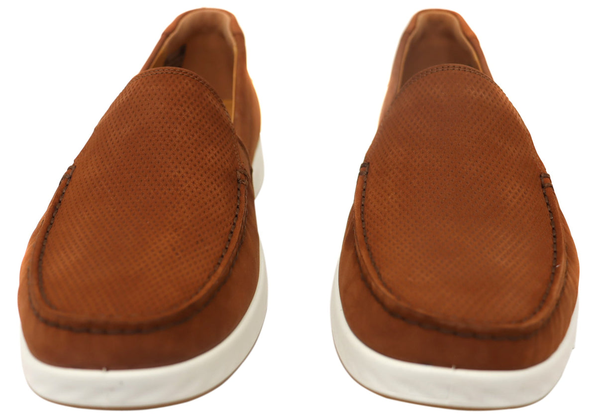 ECCO S Lite Moc Mens Nubuck Leather Moccasin Loafers