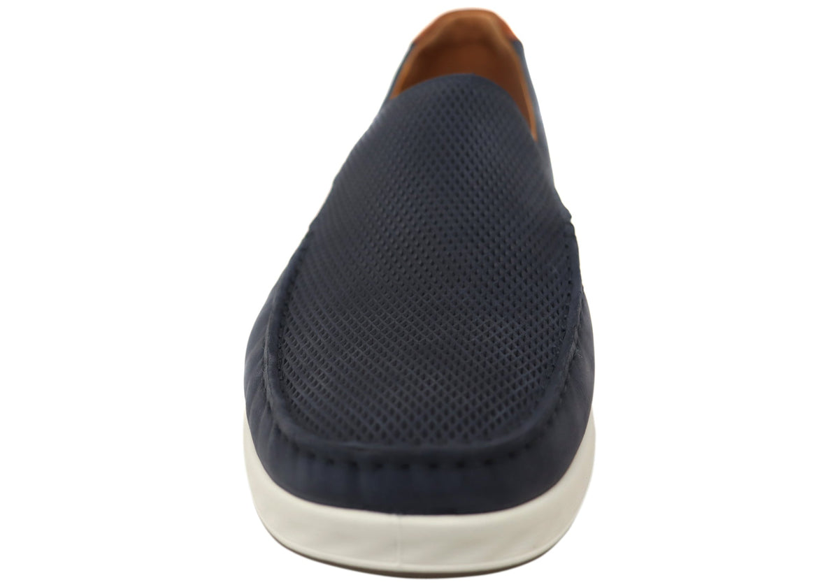 ECCO S Lite Moc Mens Nubuck Leather Moccasin Loafers