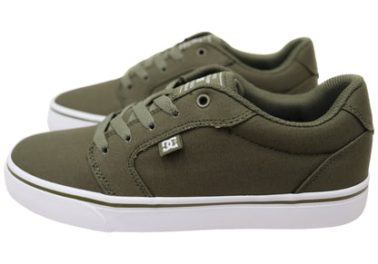 DC Shoes Mens Comfortable Anvil TX Lace Up Shoes Light Olive