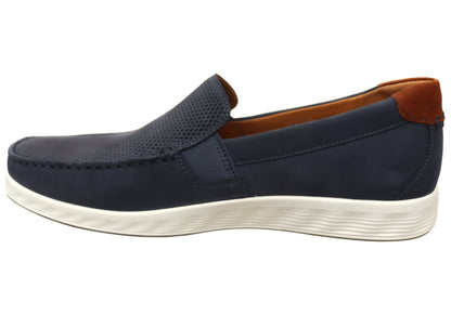 ECCO S Lite Moc Mens Nubuck Leather Moccasin Loafers