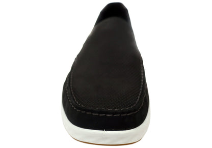 ECCO S Lite Moc Mens Nubuck Leather Moccasin Loafers