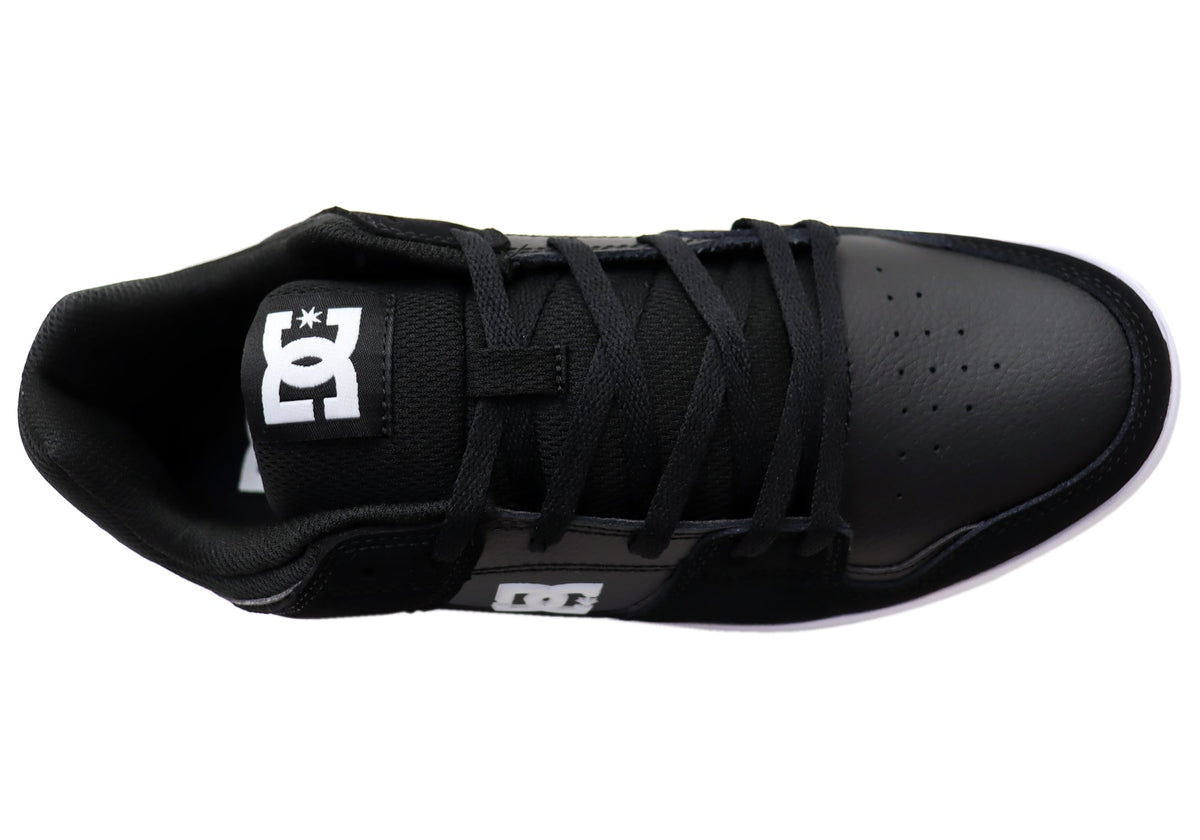 DC Shoes Mens Cure Comfortable Leather Lace Up Shoes Black