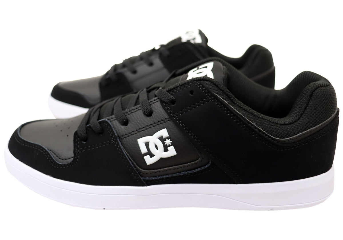 DC Shoes Mens Cure Comfortable Leather Lace Up Shoes Black