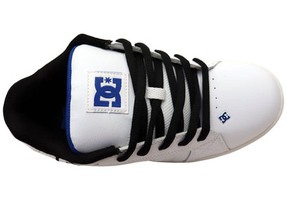 DC Shoes Mens Comfortable Leather Net Shoes White Black Blue