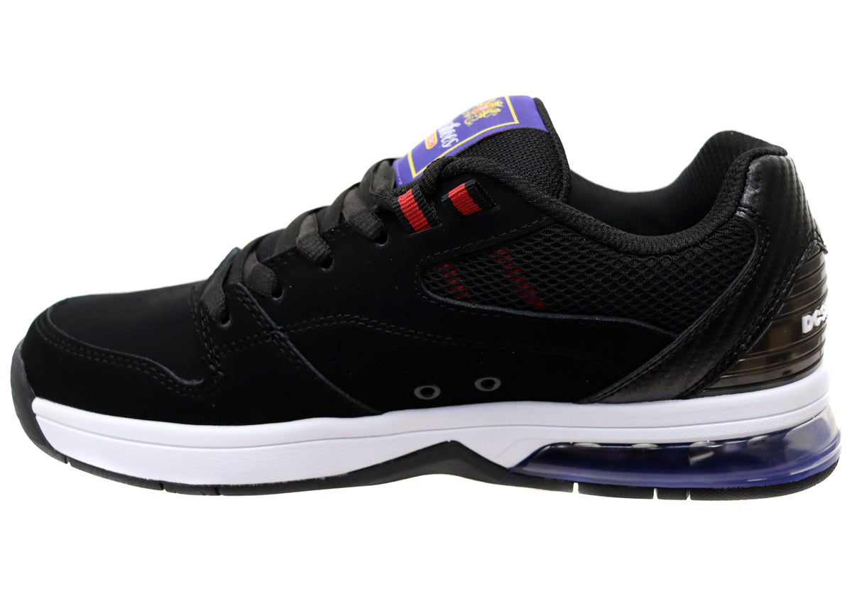 DC Shoes Mens Comfortable Leather Versatile Shoes Black Black Red