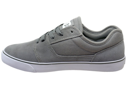 DC Shoes Mens Comfortable Tonik Leather Lace Up Shoes Grey Grey White