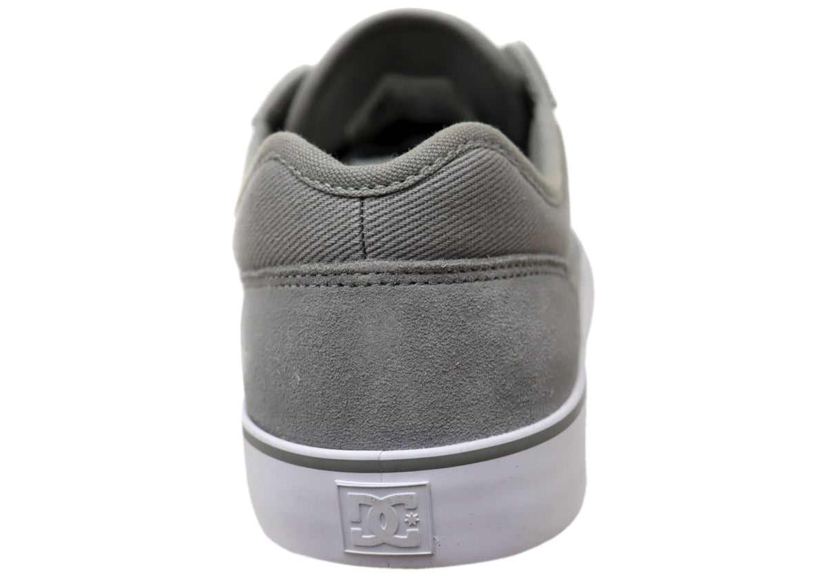 DC Shoes Mens Comfortable Tonik Leather Lace Up Shoes Grey Grey White