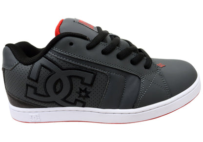 DC Shoes Mens Comfortable Leather Net Shoes Grey Black Red