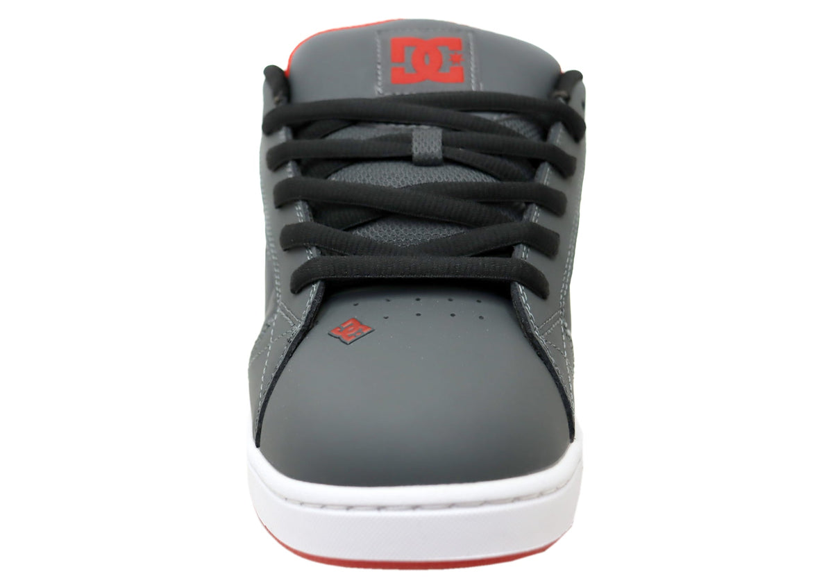 DC Shoes Mens Comfortable Leather Net Shoes Grey Black Red