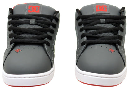 DC Shoes Mens Comfortable Leather Net Shoes Grey Black Red