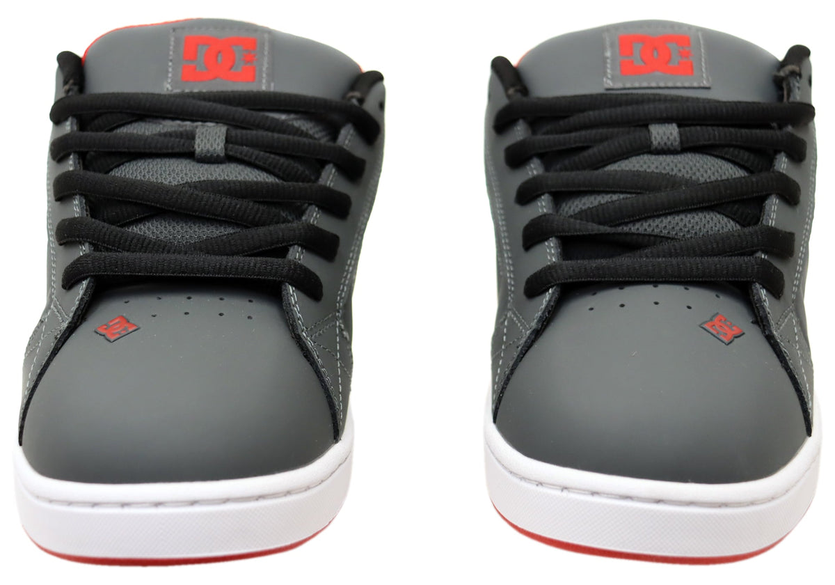 DC Shoes Mens Comfortable Leather Net Shoes Grey Black Red