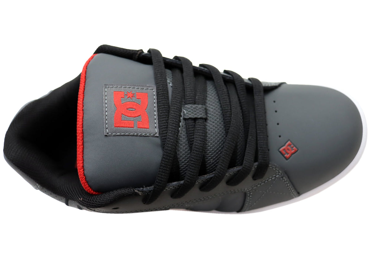 DC Shoes Mens Comfortable Leather Net Shoes Grey Black Red