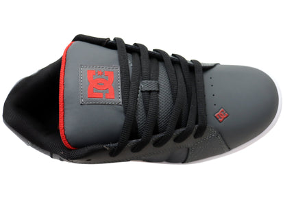 DC Shoes Mens Comfortable Leather Net Shoes Grey Black Red