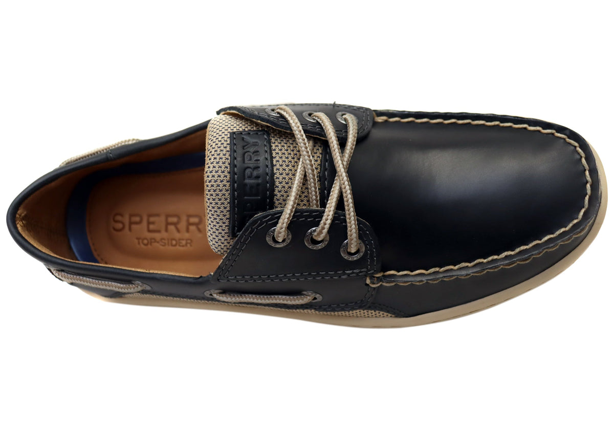 Sperry Mens Billfish Comfortable Wide Width Leather Boat Shoes