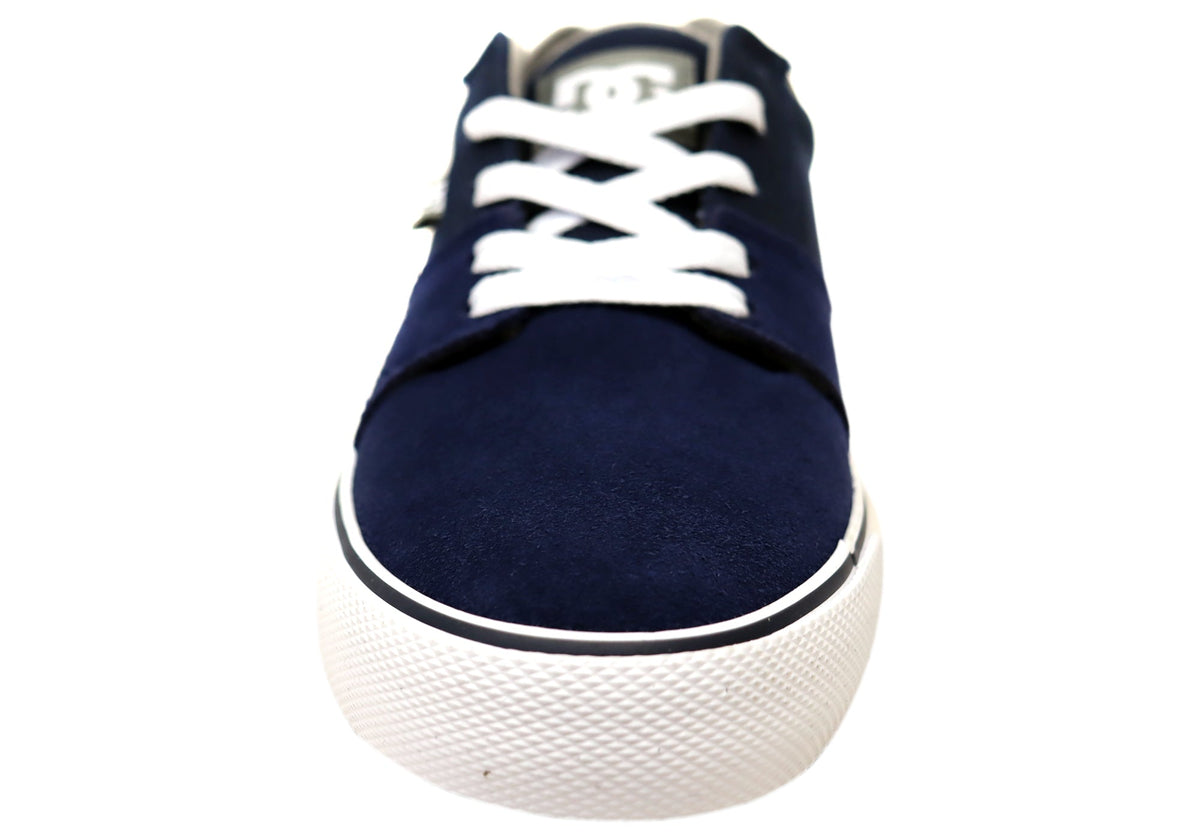 DC Shoes Mens Comfortable Tonik Leather Lace Up Shoes Navy White
