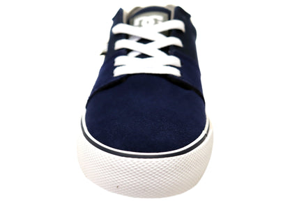DC Shoes Mens Comfortable Tonik Leather Lace Up Shoes Navy White