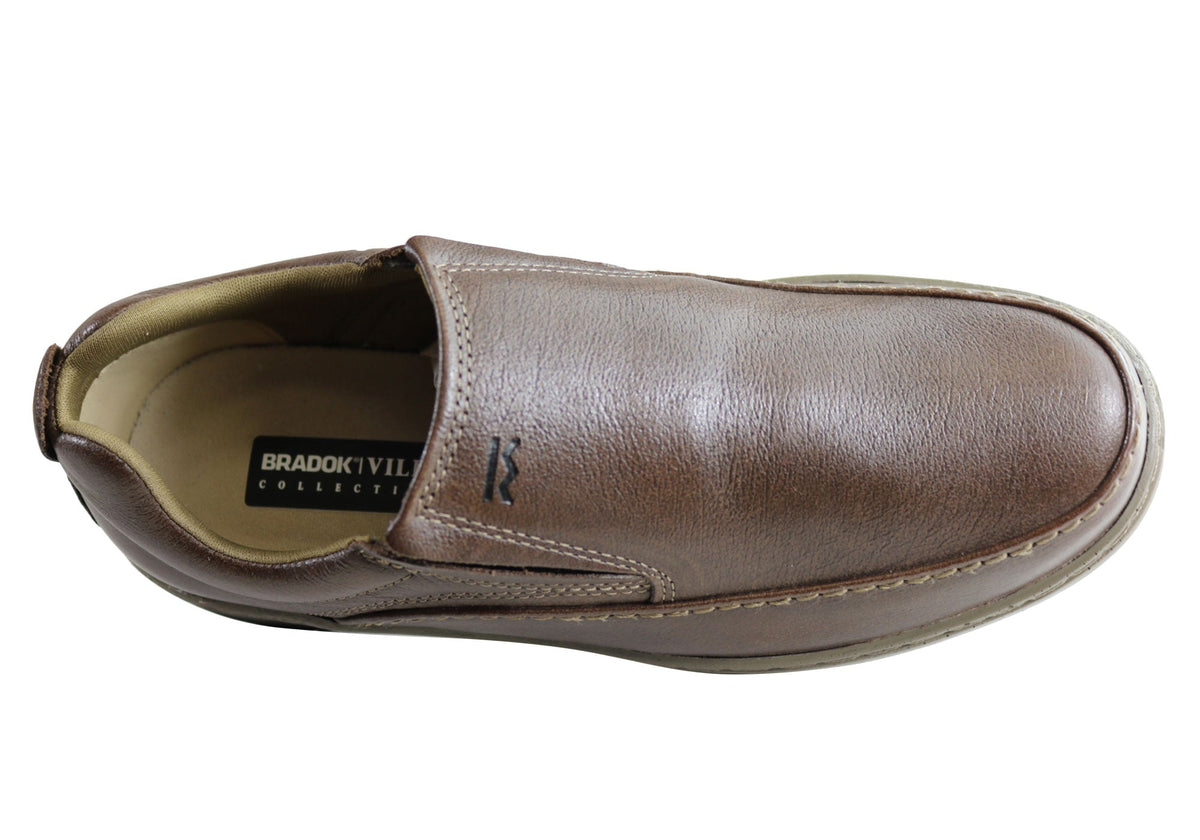 Bradok Mens Classic Slip On Comfortable Leather Shoes Made In Brazil