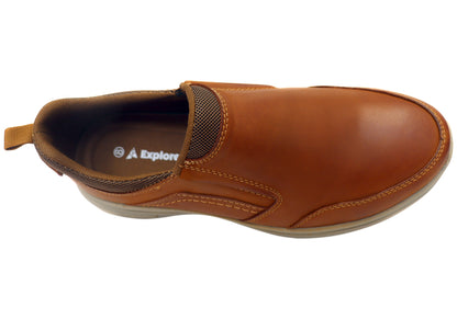 Explorer Ramone Mens Comfortable Leather Slip On Casual Shoes