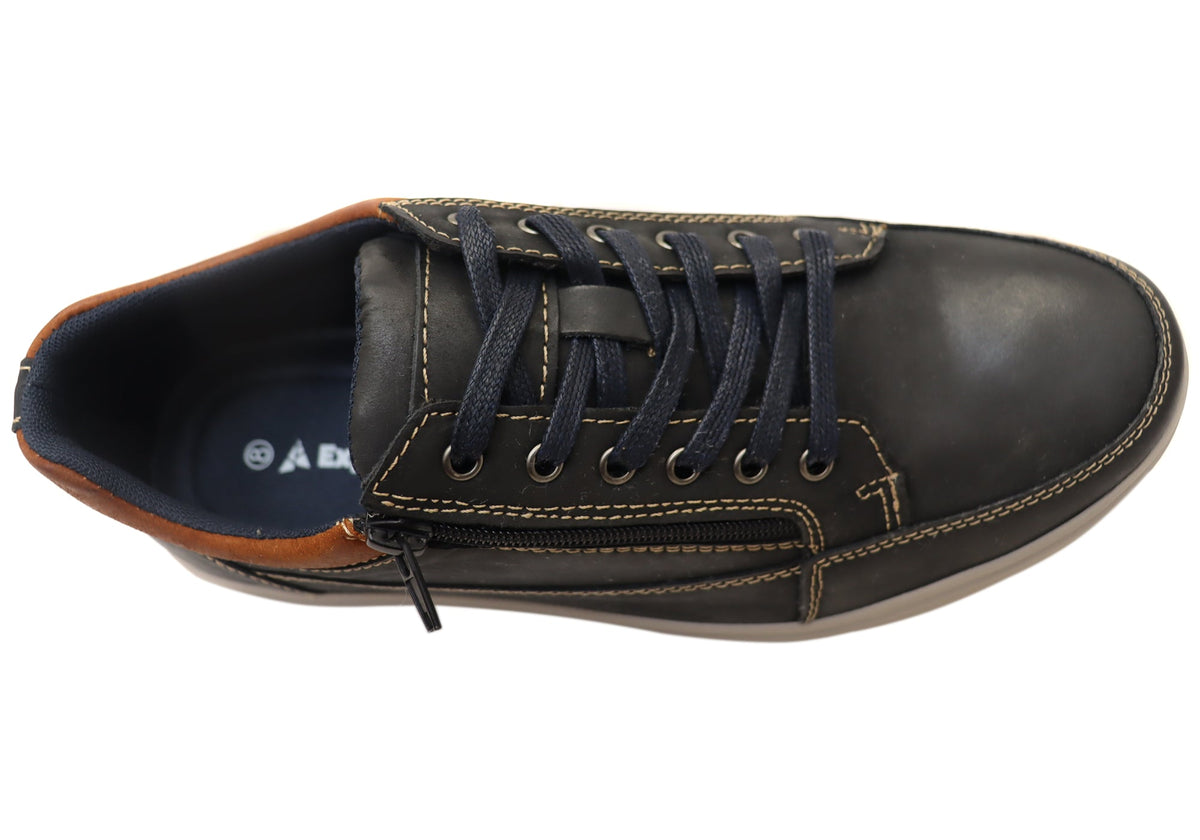 Explorer Rico Mens Comfortable Leather Lace Up Casual Shoes