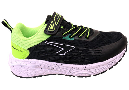 Sfida Prota Kids Boys Adjustable Strap Athletic Shoes Black Lime