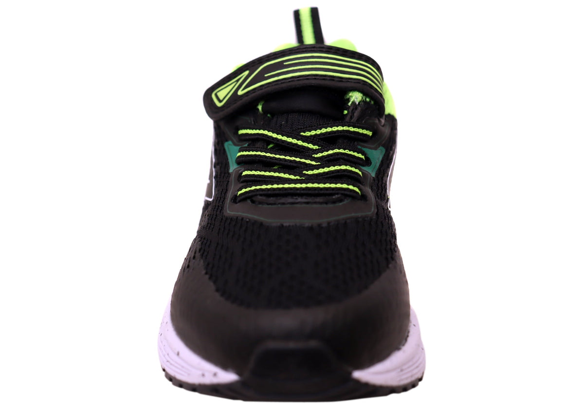 Sfida Prota Kids Boys Adjustable Strap Athletic Shoes Black Lime