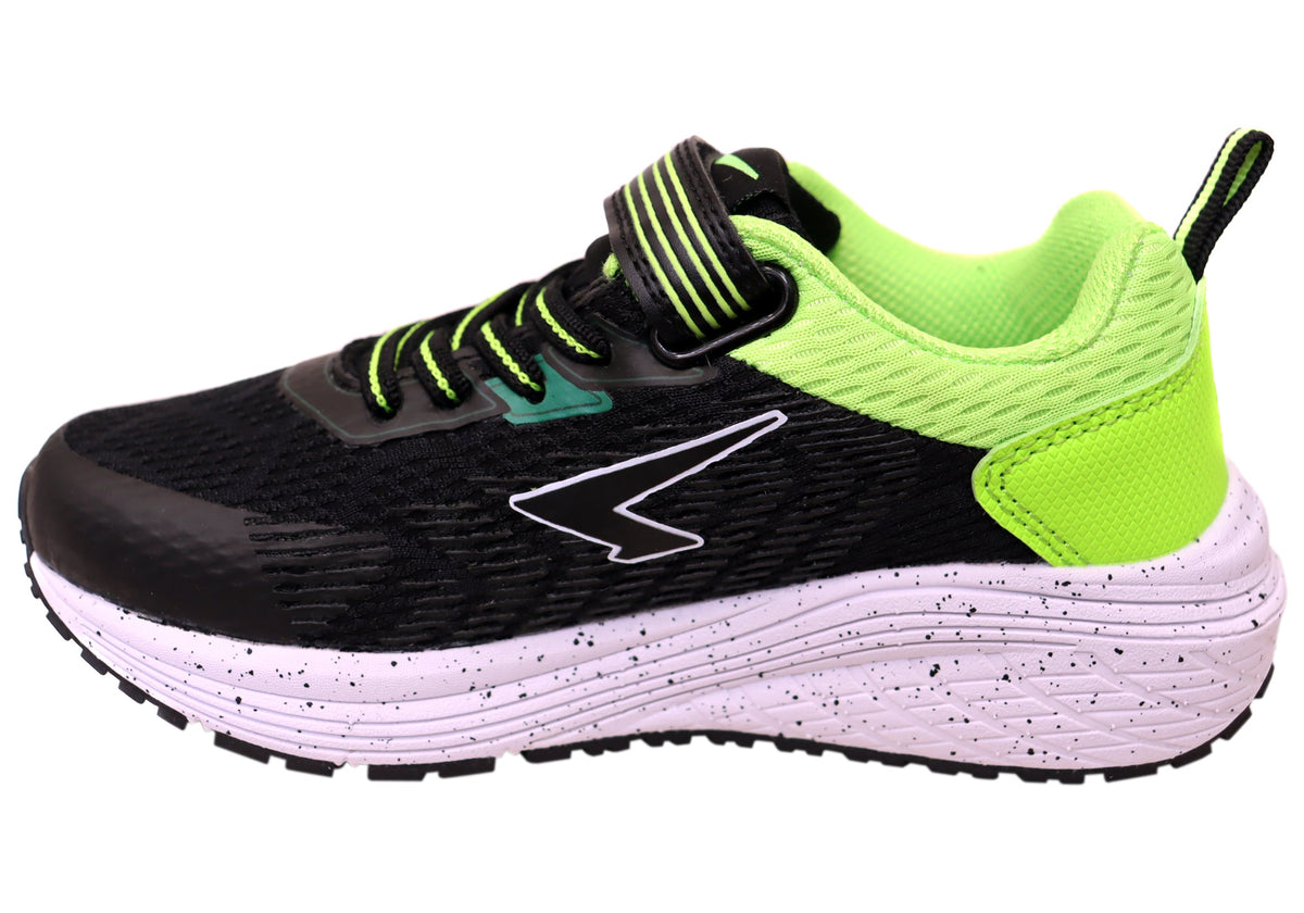 Sfida Prota Kids Boys Adjustable Strap Athletic Shoes Black Lime
