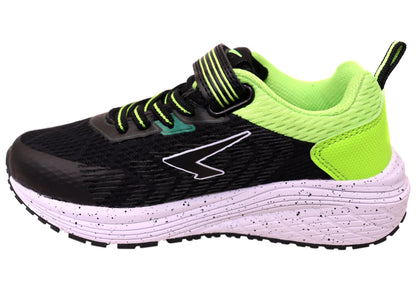 Sfida Prota Kids Boys Adjustable Strap Athletic Shoes Black Lime