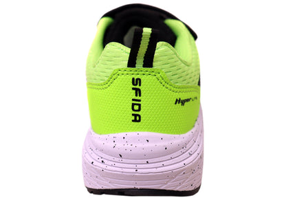 Sfida Prota Kids Boys Adjustable Strap Athletic Shoes Black Lime