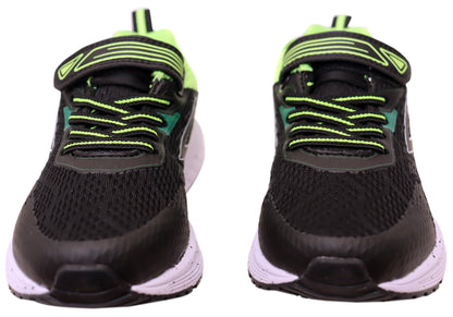 Sfida Prota Kids Boys Adjustable Strap Athletic Shoes Black Lime