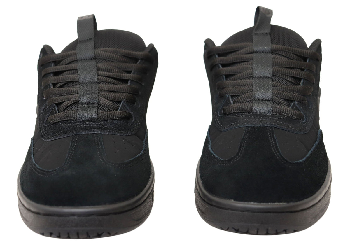 DC Shoes Mens Comfortable DC Astrix Leather Lace Up Shoes Black