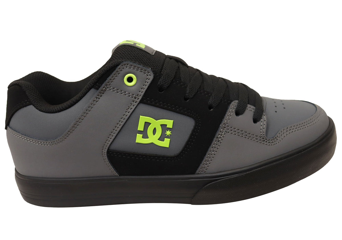 DC Shoes Mens Comfortable Leather Pure Shoes Grey Black